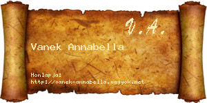 Vanek Annabella névjegykártya